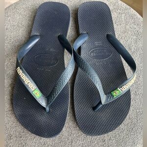 Havaianas Dark Flip Flops with Logo